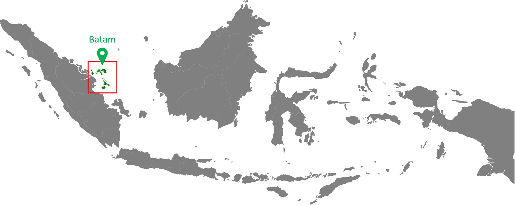 Map of Indonesia with Batam highlighted